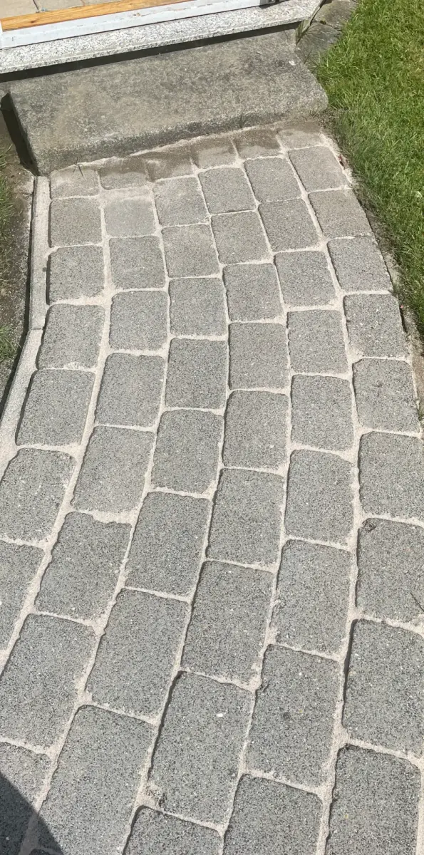 Pflasterfläche nach der Reinigung